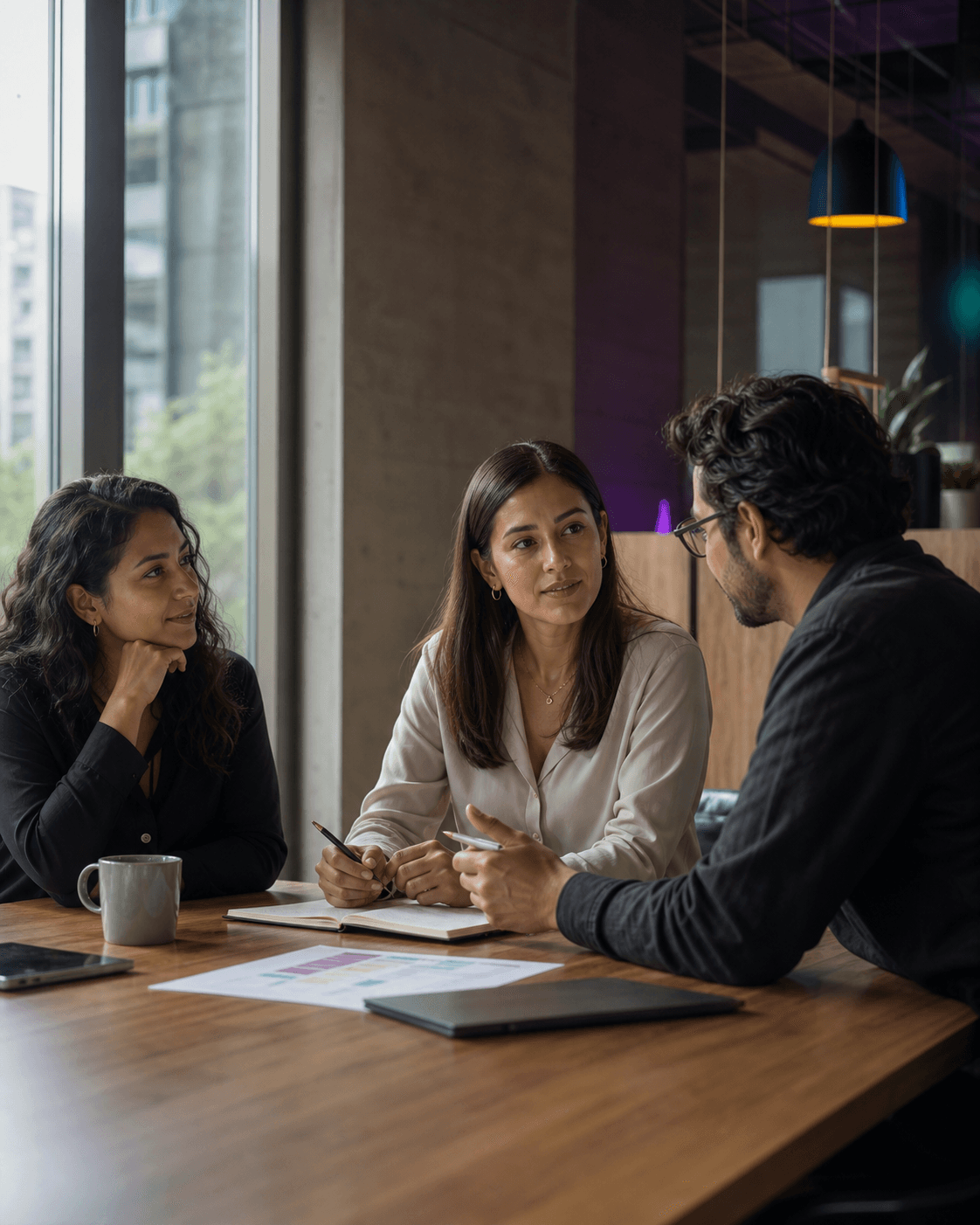Profesionales mexicanos colaborando en una sesión de trabajo